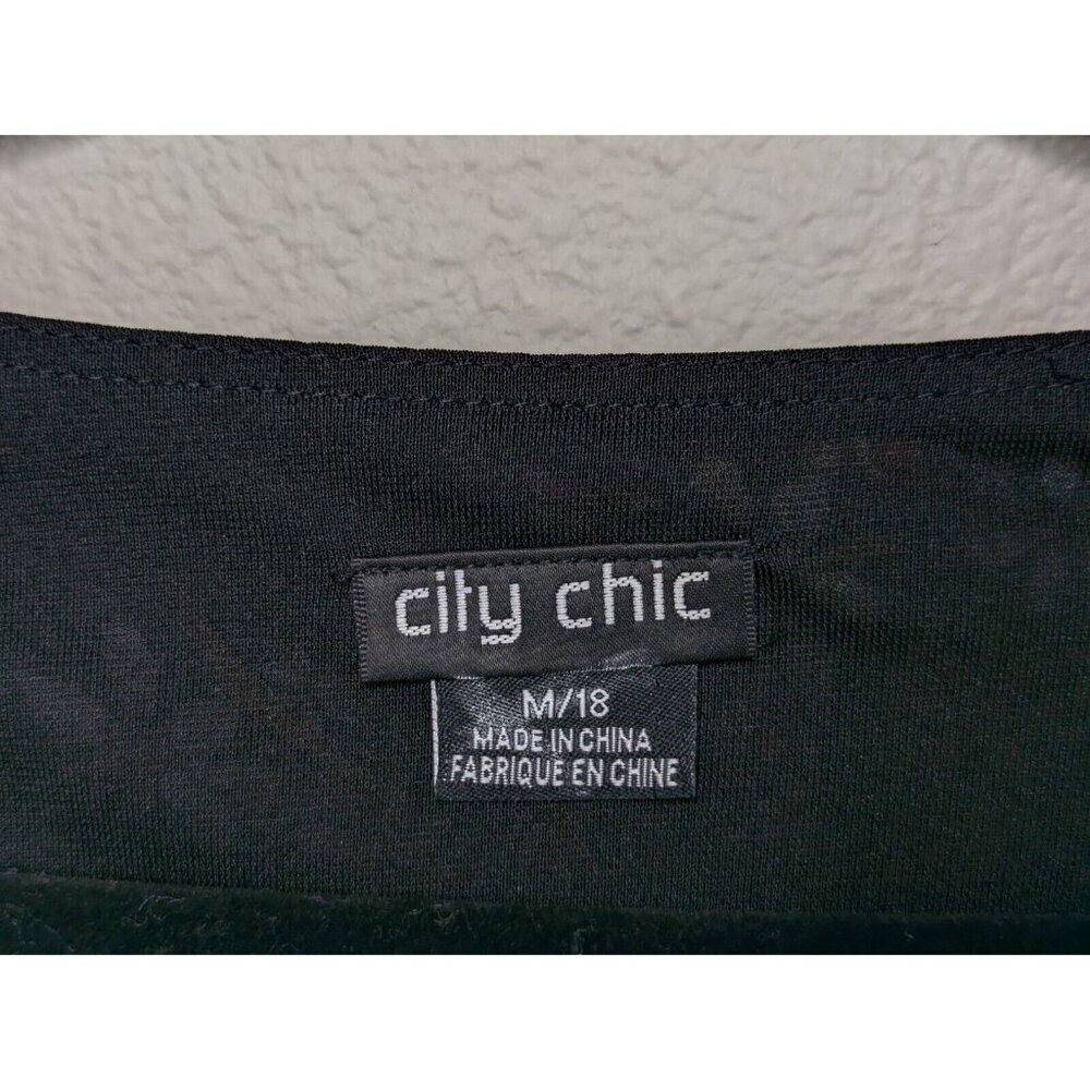 CITY CHIC Dress Size 18 Black Floral Sundress Knee Length Boho Summer Wedding C6 - Picture 10 of 16